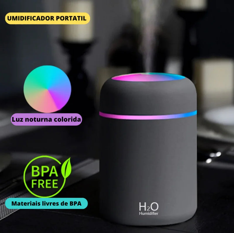 Humidificador de ar com luz de LED