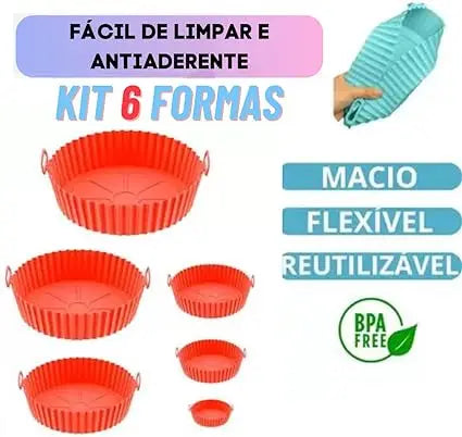 Kit 6 capas protetoras de silicone de forno fritadeira elétrica