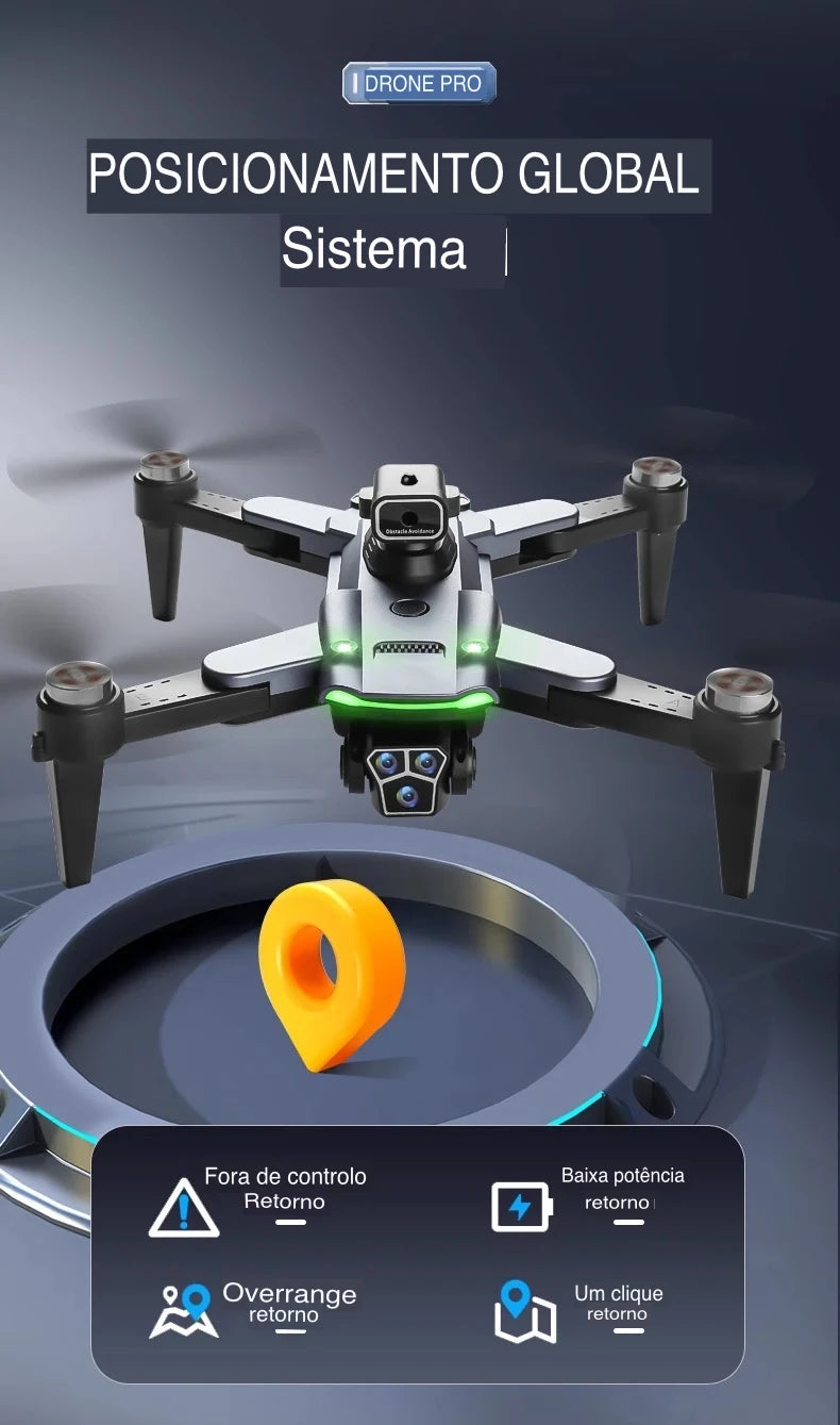 Drone Premium com Câmera S166 GPS Wi-Fi Ultra 5Ghz 1 Km Câmera Dupla 8K Bateria Grande 3.000 Mah