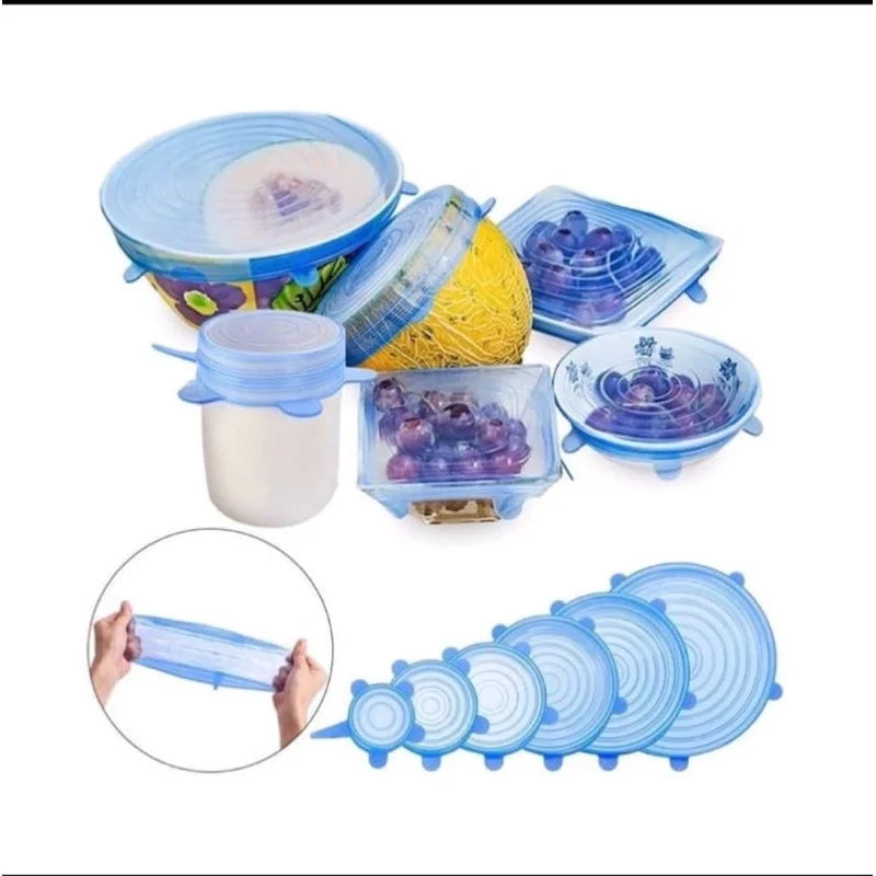 Kit 6 tampas de Silicone universal