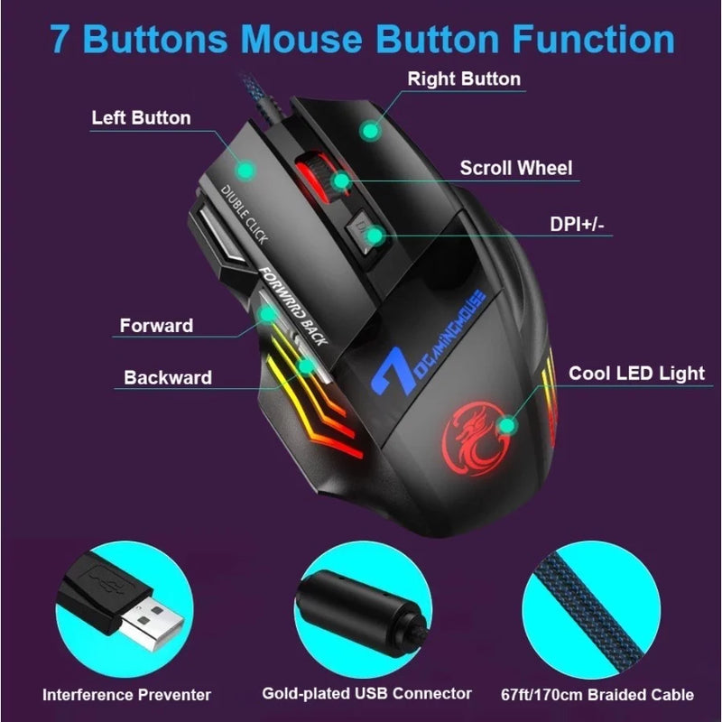 Mouse Gamer Laser X7 3200dpi