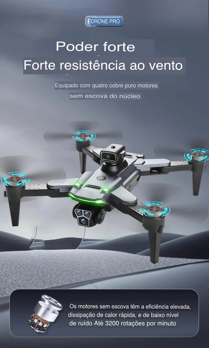 Drone Premium com Câmera S166 GPS Wi-Fi Ultra 5Ghz 1 Km Câmera Dupla 8K Bateria Grande 3.000 Mah